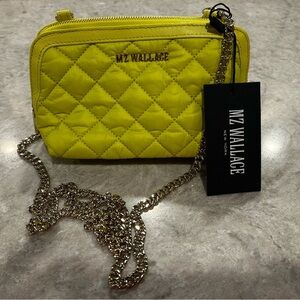 MZ WALLACE Lime Green Chain Strap Women's Bag